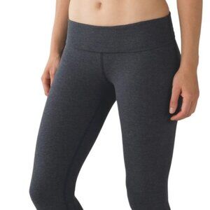 Lululemon Wunder Under Pant (Roll Down)Heathered Black size 2